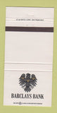 Matchbook Cover - Barclays Bank CA 30 Strike