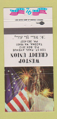 Matchbook Cover - Westop Credit Union Tacoma WA 1976 30 Strike