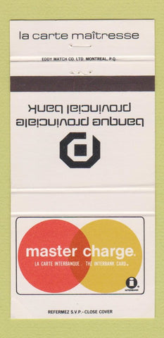 Matchbook Cover - Banque Provinciale QC 30 Strike