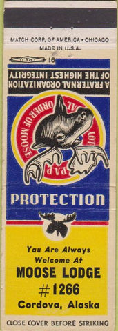Matchbook Cover - Matchbook Cover Moose Lodge Cordova AK