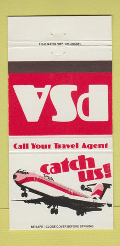 Matchbook Cover - PSA Airlines Catch Us! #2 30 Strike