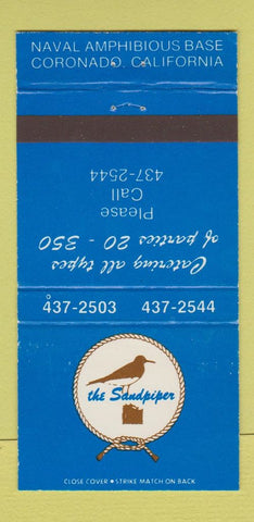 Matchbook Cover - Sandpiper Naval Amphibious Bas Coronado CA 30 Strike