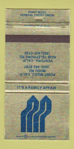 Matchbook Cover - Point Mugu Credit Union CA Ventura 30 Strike