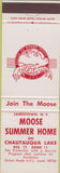 Matchbook Cover - Matchbook Cover Moose Lodge Jamestown NY Chautauqua Lake