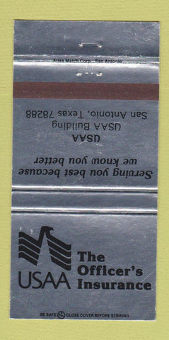 Matchbook Cover - USAA Officer's Insurance San Antonio TX 30 Strike