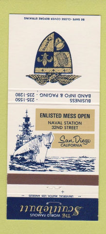 Matchbook Cover - Scuttlebutt San Diego CA NCO Mess Navy 30 Strike