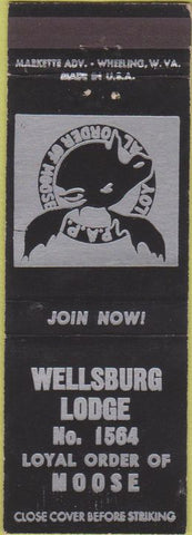 Matchbook Cover - Matchbook Cover Moose Lodge Wellsburg WV