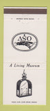 Matchbook Cover - Old Sturbridge Village MA Tin Glass Lantern 30 Strike