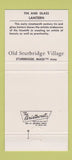 Matchbook Cover - Old Sturbridge Village MA Tin Glass Lantern 30 Strike