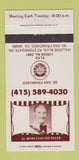 Matchbook Cover - Elks Lodge South San Francisco CA 30 Strike