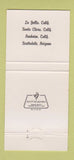 Matchbook Cover Who Song & Larry's Cantina Mexican La Jolla Anaheim CA 30 Strike