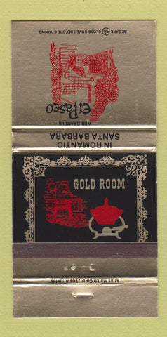 Matchbook Cover - Gold Room El Paseo Santa Barbara CA 30 Strike