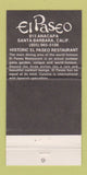 Matchbook Cover - Gold Room El Paseo Santa Barbara CA 30 Strike