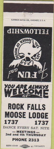 Matchbook Cover - Matchbook Cover Moose Lodge Rock Falls 1737 IL