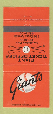 Matchbook Cover - San Francisco Giants Baseball Candlestick Park 30 Strike