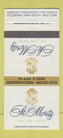 Matchbook Cover - St Moritz Hotel New York City 30 Strike