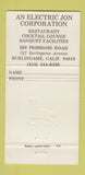 Matchbook Cover - Black Horse Restaurant Burlingame CA 30 Strike