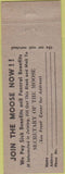 Matchbook Cover - Matchbook Cover Moose Lodge Chester PA
