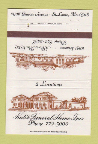 Matchbook Cover - Kutis Funeral Home St Louis MO WEAR 40 Strike