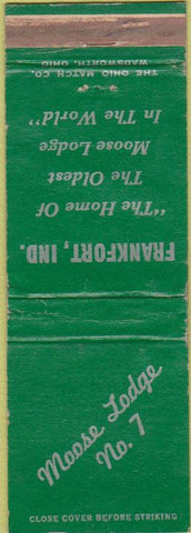Matchbook Cover - Matchbook Cover Moose Lodge Frankfort IN WORN