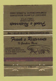 Matchbook Cover - Frank's Ristorante Pompano Beach FL 40 Strike