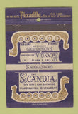 Matchbook Cover - Scandia Restaurant New York City Hotel Piccadilly 40 Strike