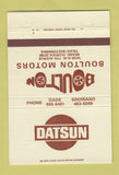 Matchbook Cover - Datsun Boulton Motors Miami FL 40 Strike