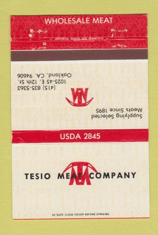 Matchbook Cover - Tesio Meat Company Oakland CA 40 Strike