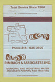 Matchbook Cover - Rimbach Associates Water Wate Pumping WEAR 40 Strike