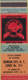 Matchbook Cover - Matchbook Cover Moose Lodge Johnson City NY