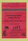 Matchbook Cover - Lee's Hawaiian Islander Polynesian Clifton NJ 40 Strike