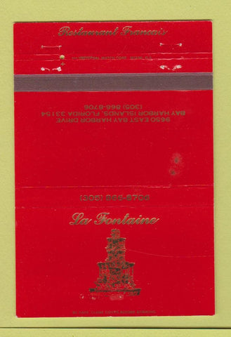 Matchbook Cover - LA Fontaine Bay Harbor Island FL 40 Strike