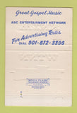 Matchbook Cover - WTNN Radio Millington Memphis TN 40 Strike