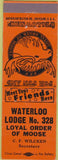 Matchbook Cover - Matchbook Cover Moose Lodge Waterloo IA