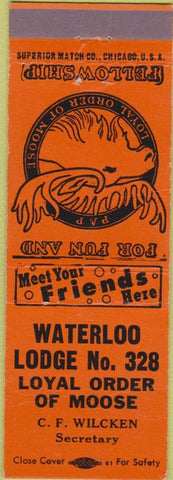 Matchbook Cover - Matchbook Cover Moose Lodge Waterloo IA