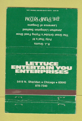 Matchbook Cover - Pump Room Chicago IL RJ Grunts WEAR 40 Strike