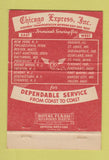 Matchbook Cover - Chicago Express Trucking Kearny NJ 40 Strike