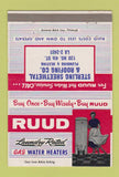 Matchbook Cover - Rudd Laundry Water Heaters Sheet Metal 40 Strike