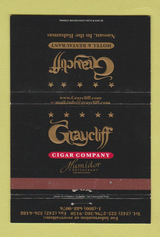 Matchbook Cover - Graycliff Hotel Cigars Nassau Bahamas 40 Strike