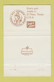 Matchbook Cover - Tony Lama Cowboy Boots Hamner Liquors Norco CA 40 Strike