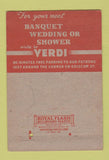 Matchbook Cover - Verdi Restaurant Philadelphia PA 40 Strike
