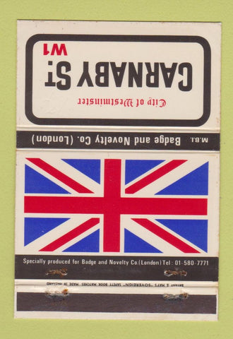 Matchbook Cover - Westminster UK England Carnaby ST 40 Strike