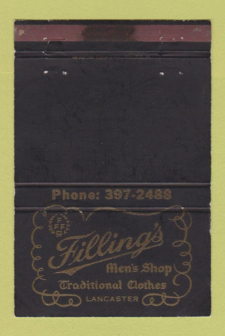 Matchbook Cover - Filling's Men's Shop Lancaster PA WEAR 40 Strike