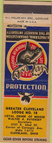 Matchbook Cover - Matchbook Cover Moose Lodge Cleveland OH