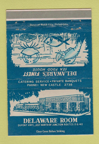 Matchbook Cover - Delaware Room New Castle DE 40 Strike