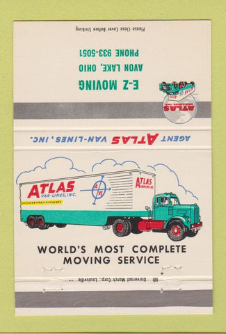 Matchbook Cover - Atlas Van Lines Trucking Avon Lake OH 40 Strike