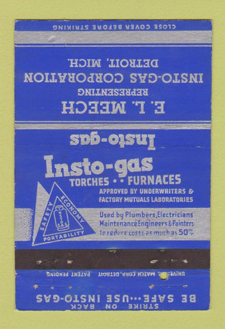 Matchbook Cover - Insto Gas EL Meech Detroit MI 40 Strike