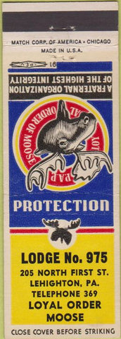 Matchbook Cover - Matchbook Cover Moose Lodge Lehighton PA