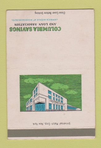 Matchbook Cover - Columbia Savings and LoanS SAMPLE 40 Strike