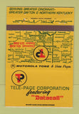 Matchbook Cover - Tele Page Corporation Dayton OH Cincinnati  40 Strike